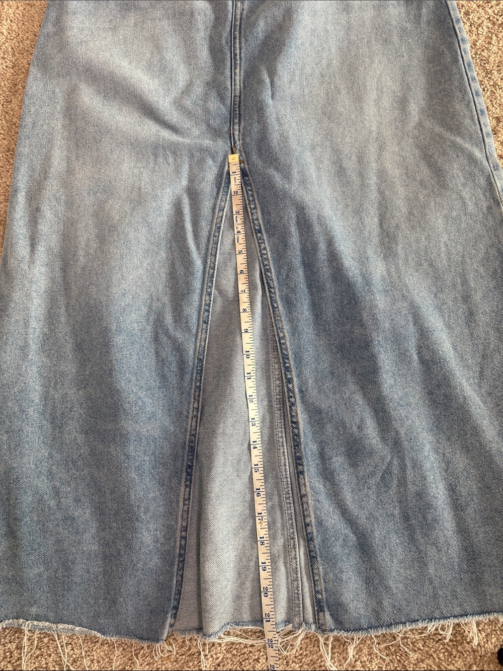 Pilcro Light Blue Denim Maxi Skirt with Front Slit - Picture 8 of 9
